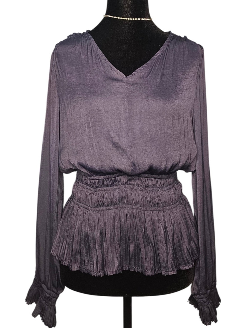 Philosophy Republic Clothing Smocked Peplum Blouse - Size Small
